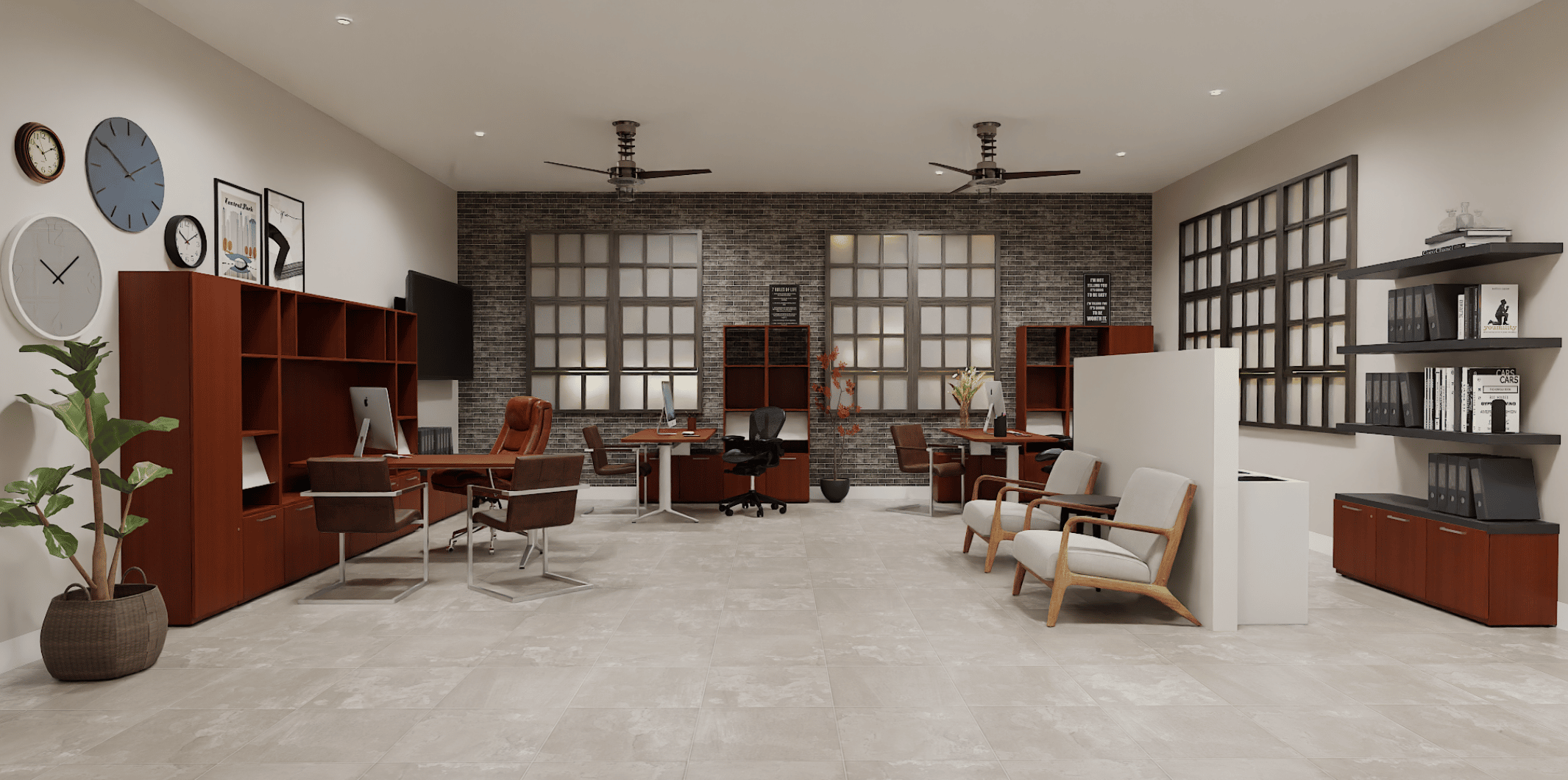 3D Chair and Desk Render